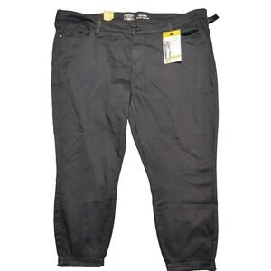 LEVIS Signature Gold Women Plus‎ 28 Mid-Rise Ankle Skinny Black Denim Jeans NEW